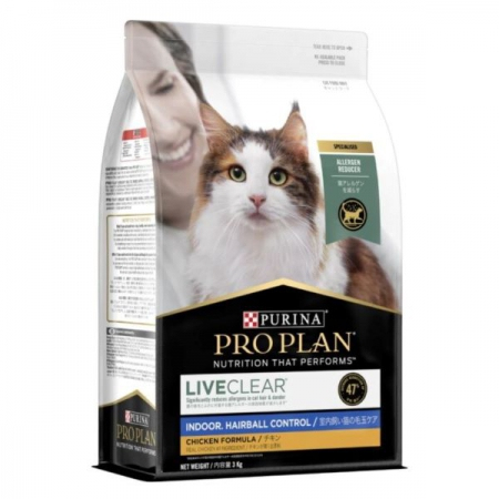 Pro Plan Feline Adult Liveclear Indoor Hair Control 3kg