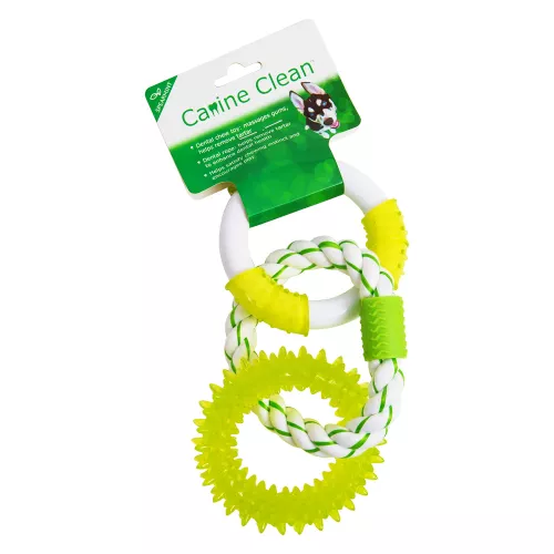 Canine Clean Triple Rings - TPR Spike, Rope, Nylon