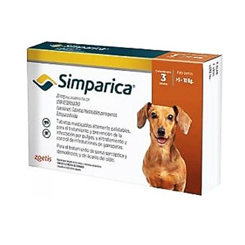 Simparica 20mg x 3 Tabs 5kg - 10kg (Brown)