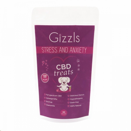 Gizzls Small Dog Stress & Anxiety CBD Treats 50's