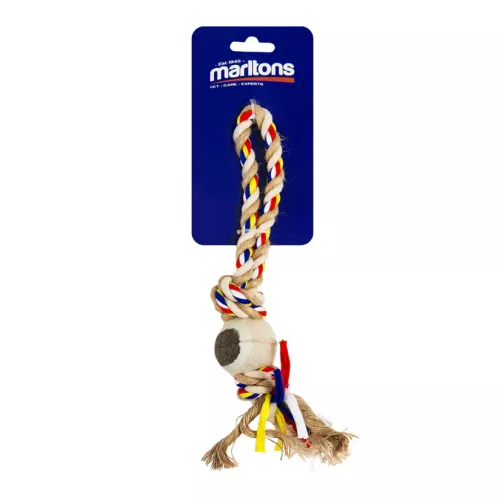 Marltons Dog Rope with Mini Tennis Ball 20cm x 50cm