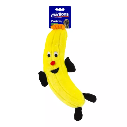 Marltons Banana Plush Toy with Squeaker 30cm x 7cm