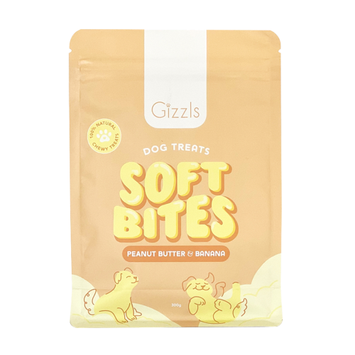 Gizzls Soft Bites Peanut Butter & Banana Dog Treats 300g