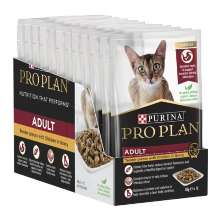 Pro Plan Feline Adult Wet Chicken in Gravy 12x 85G