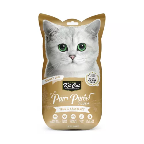 Kit Cat Purr Puree Plus+ Tuna & Cranberry (Urinary Care) 4 x 15g