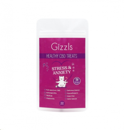 Gizzls Cat Stress & Anxiety CBD Treats 50's