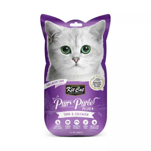 Kit Cat Purr Puree Plus+ Tuna (Collagen Care) 4 x 15g